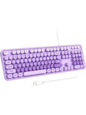 Large Print USB Wired Keyboard with Number Pad for PC & Laptop - Colorful Design